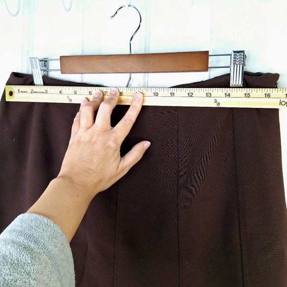 Avalin Brown Flowy A-Line Midi Skirt Sz 12 - Picture 6 of 10
